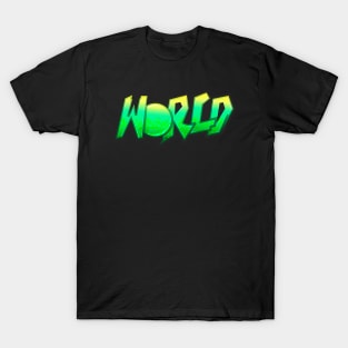 Green "World" graffiti T-Shirt